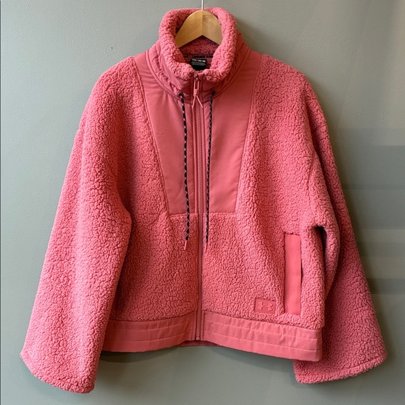 Under Armour Legacy Sherpa Full-Zip Jacket in Deco Rose, size Medium - Picture 1 of 8